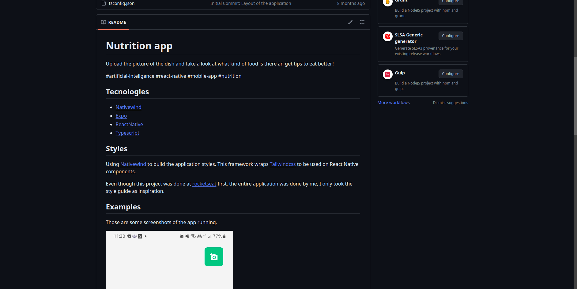 Nutrition App